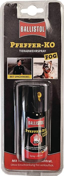 Tierabwehrspray PFEFFER-KO FOG 40ml m.Gürtelclip Spraydose BALLISTOL-0