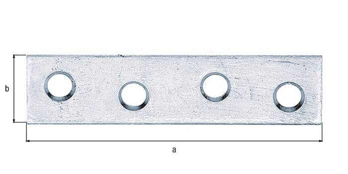 Flachverb.L.60mm B.14mm S.1,75mm STA sdmverz.Löcher 4 GAH