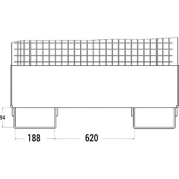 Arbeitskorb Typ RAK Aufnahme breite Seite ohne Rollen enzianblau RAL 5010. RR Industrietechnik GmbH 83898749-1