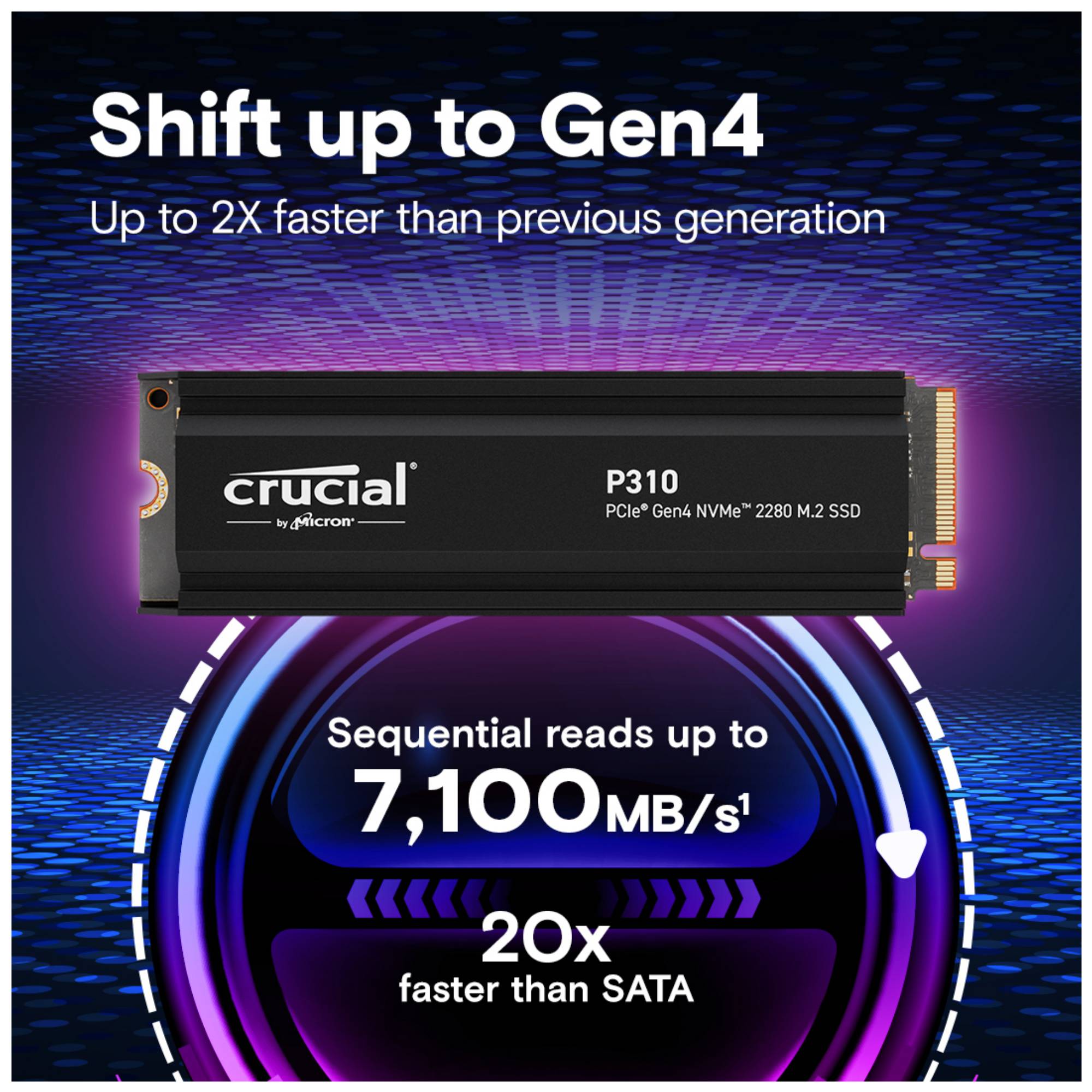 Crucial P310 - SSD - 4 TB - intern - M.2 2280 - PCIe 4.0 x4 (NVMe)-1