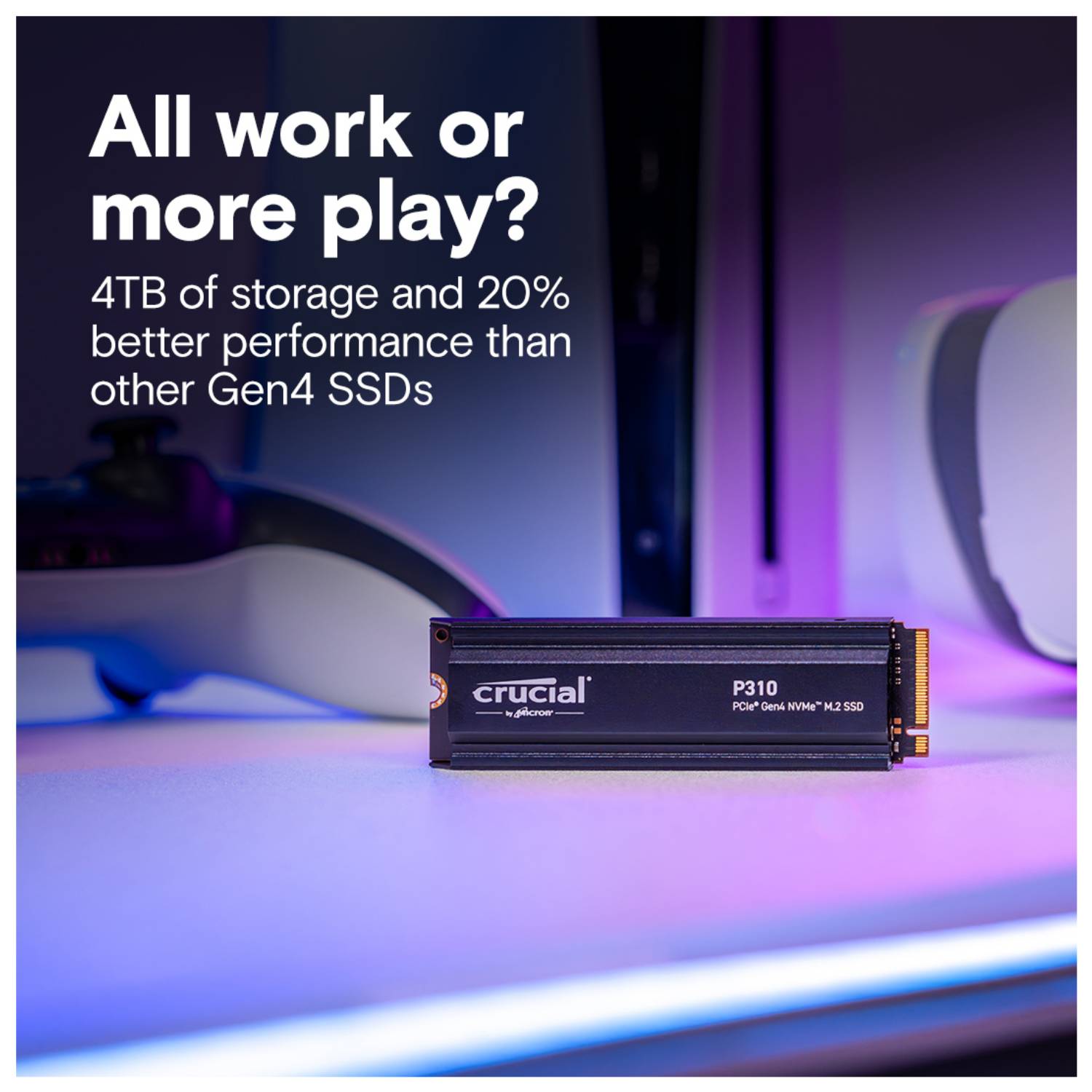 Crucial P310 - SSD - 4 TB - intern - M.2 2280 - PCIe 4.0 x4 (NVMe)-3