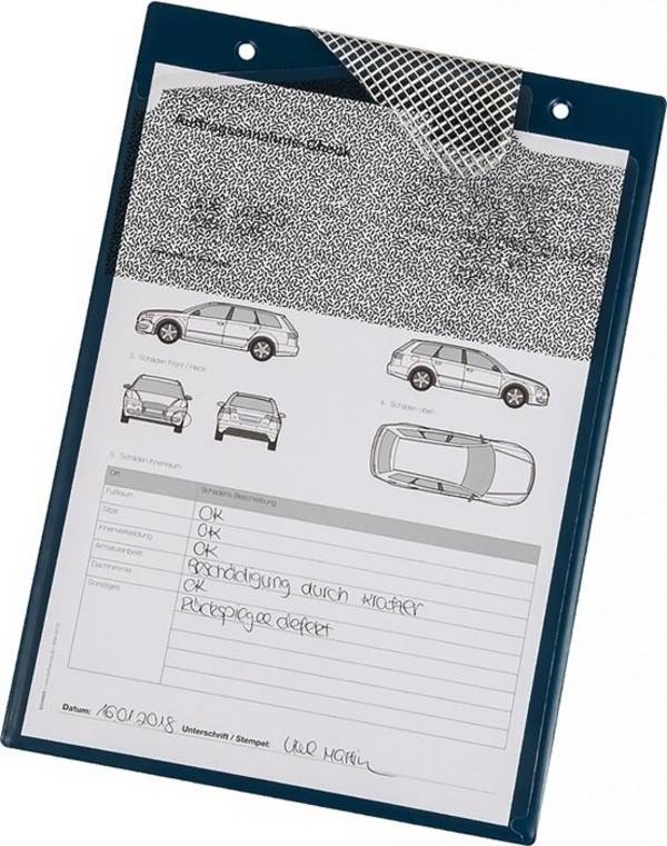 Auftragstasche m.Klettverschluss,Kordel u.2 Fächer DIN A4 blau VE=10 St.EICHNER