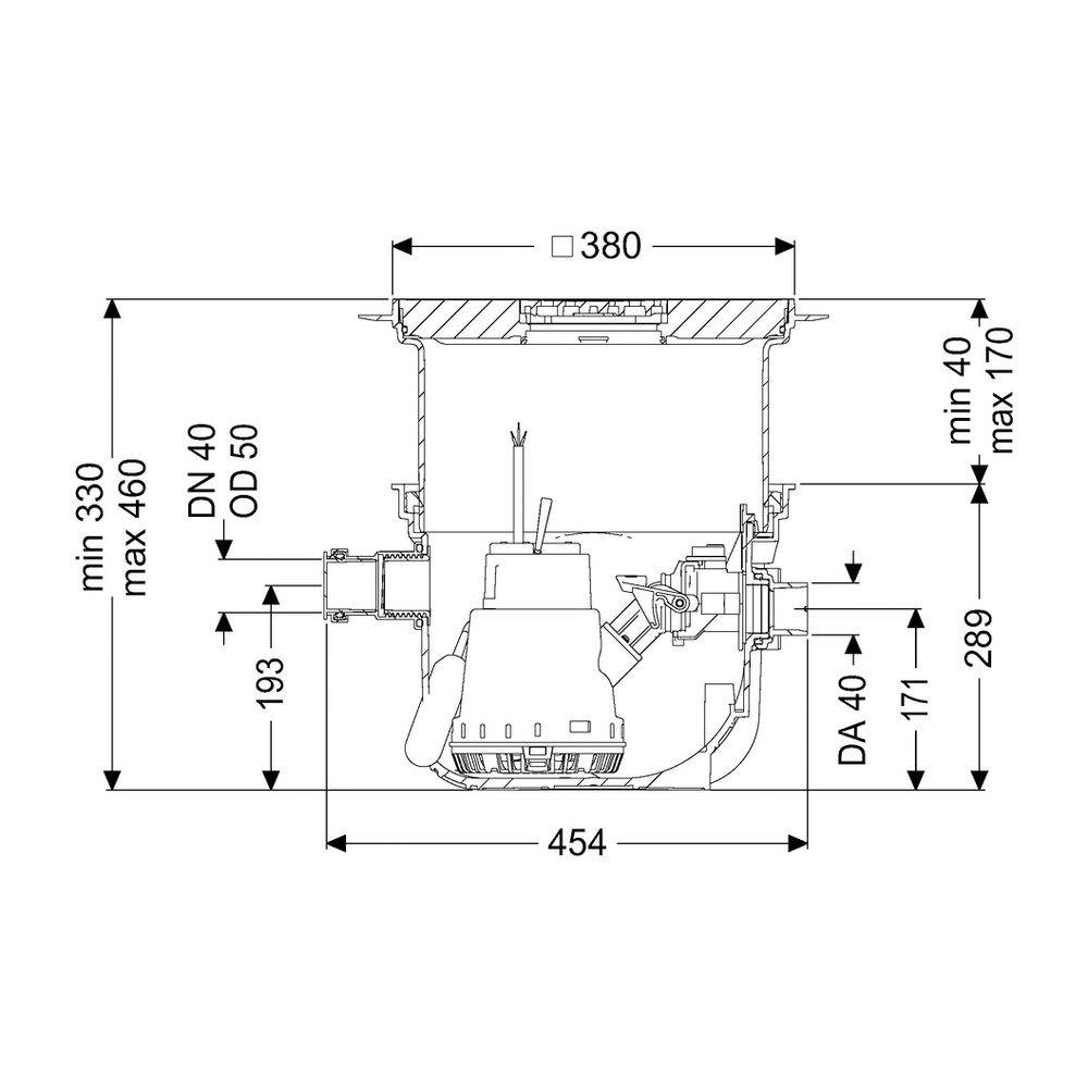 Kessel Hebeanlage Minilift L KTP 300 S1, Bodenplatte Schwarz-1