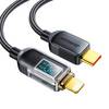 Joyroom USB-C auf Lightning Kabel, 20W PD, 1.2m, LED-Display, Nylon, Schwarz