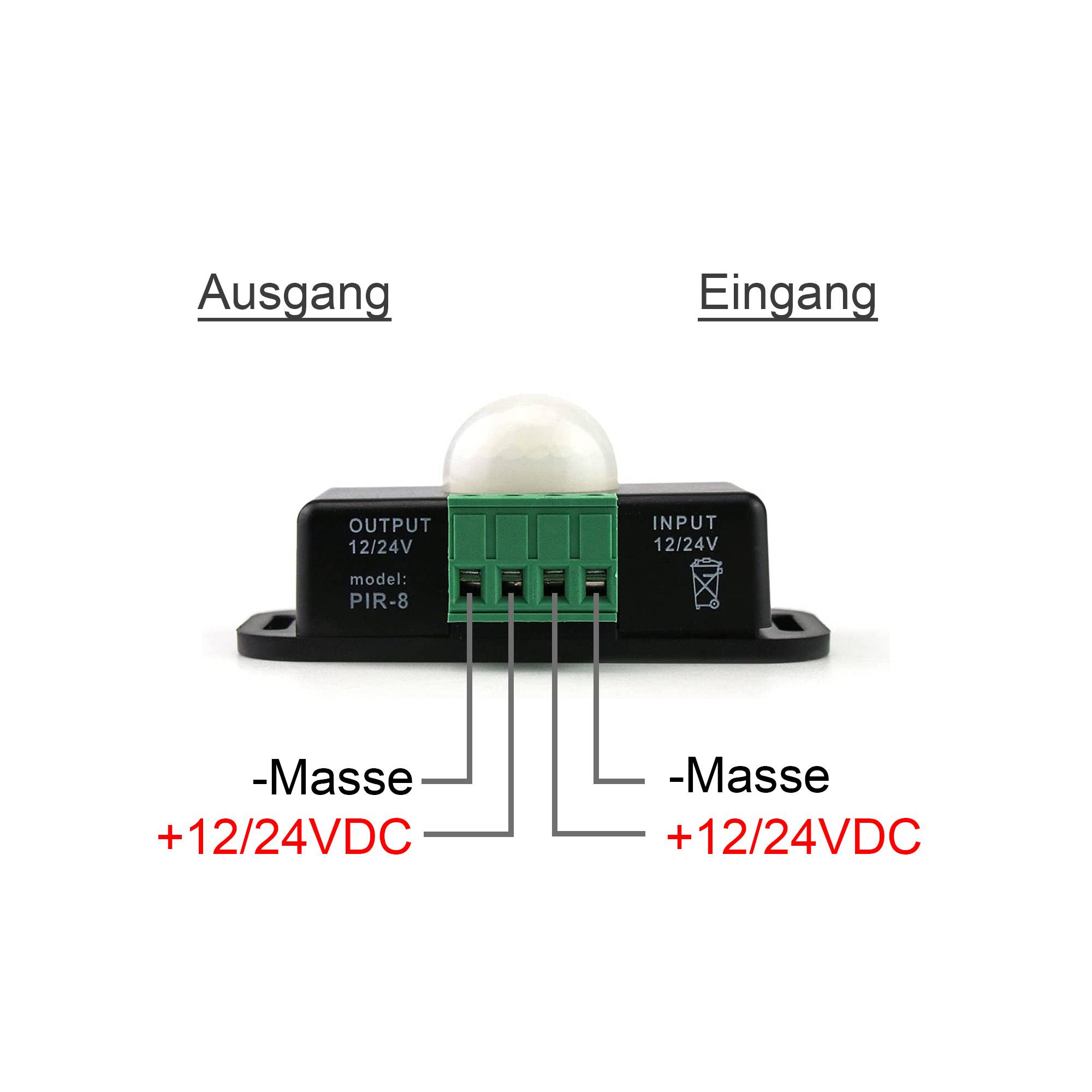 Bewegungsmelder - 12V/24V | 6A - Anschluss steckbar-4