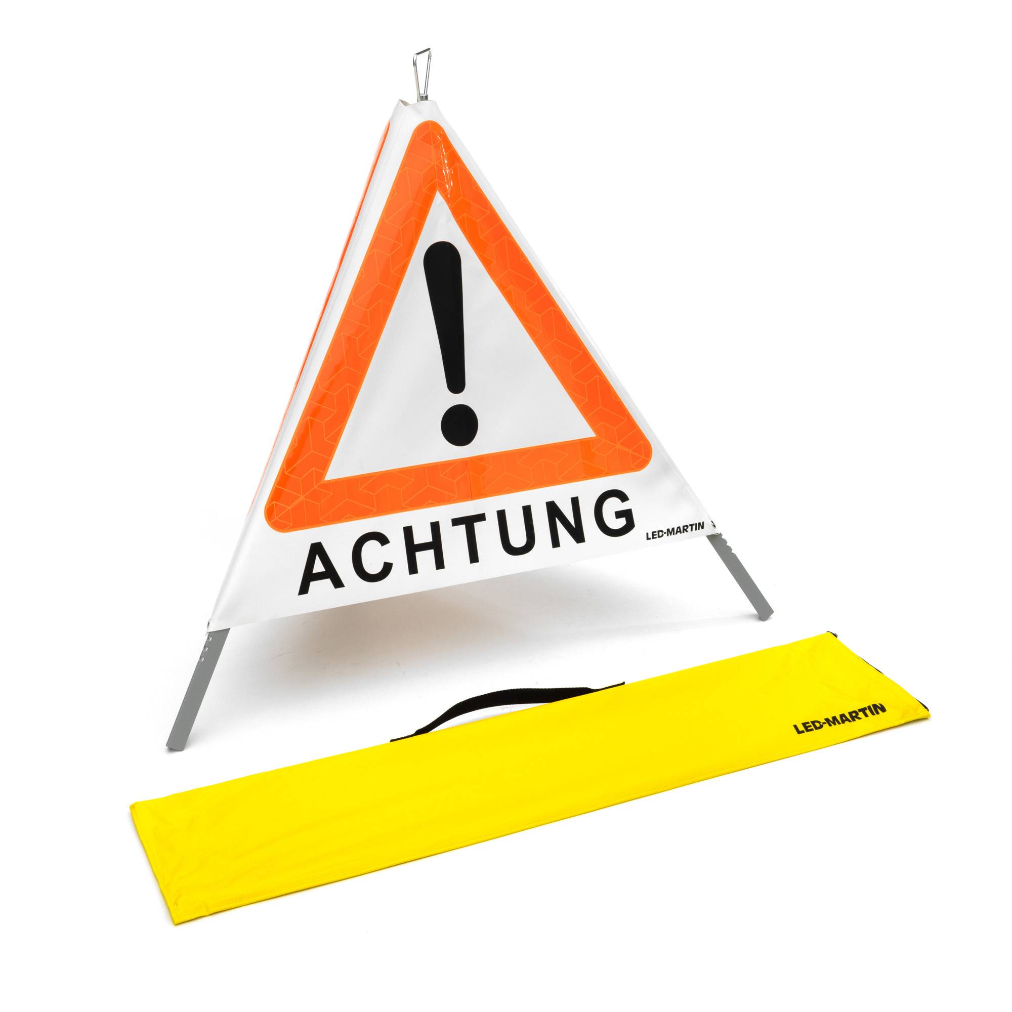 Faltsignal mit Warnsymbol VZ 101 - 70cm - ACHTUNG - reflektierendes Warndreieck-2