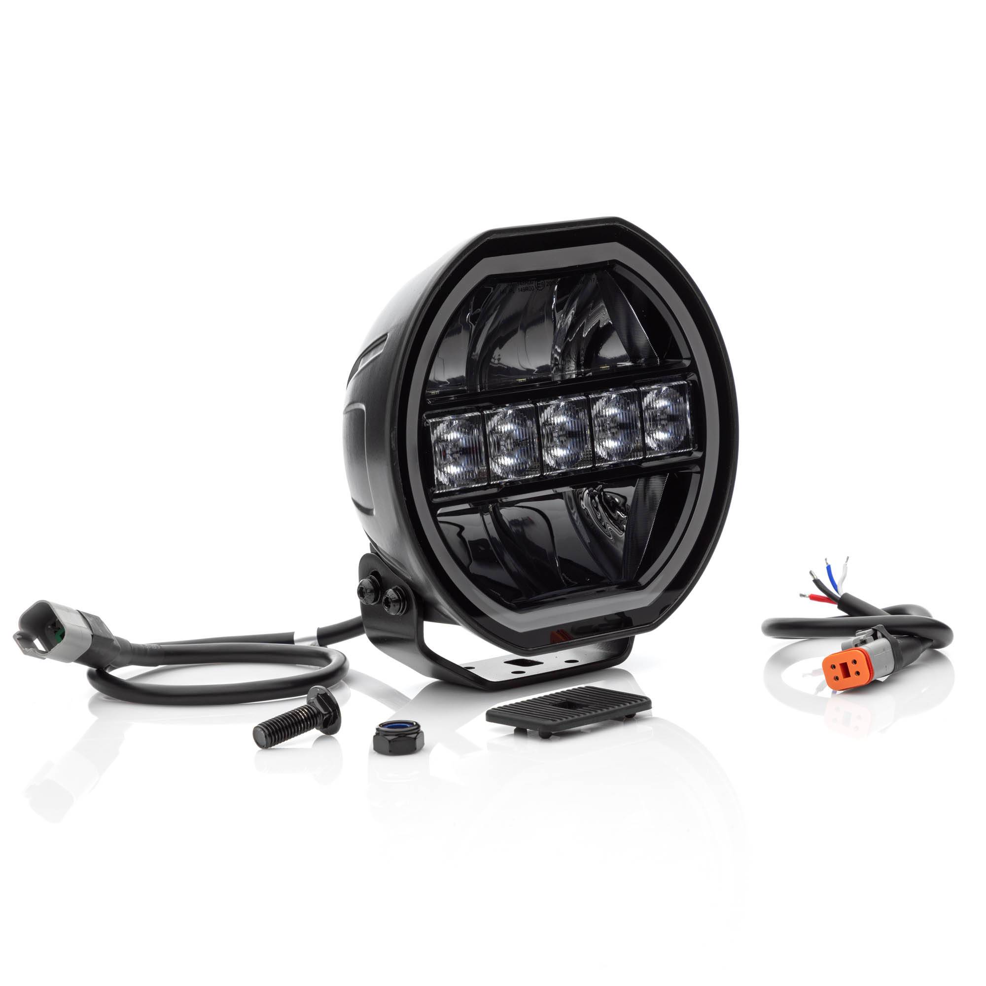 Fernscheinwerfer DL7 mit Positionslicht - 7 Zoll - 176mm - Black-3
