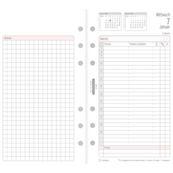 Jahres-Set Midi 1 Tag/1 Seite Kalendarium 2026-1