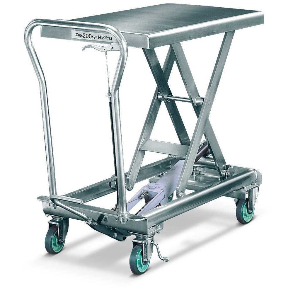 Edelstahl-Scheren-Hubtischwagen, TK 200 kg, à 815 x 500 mm