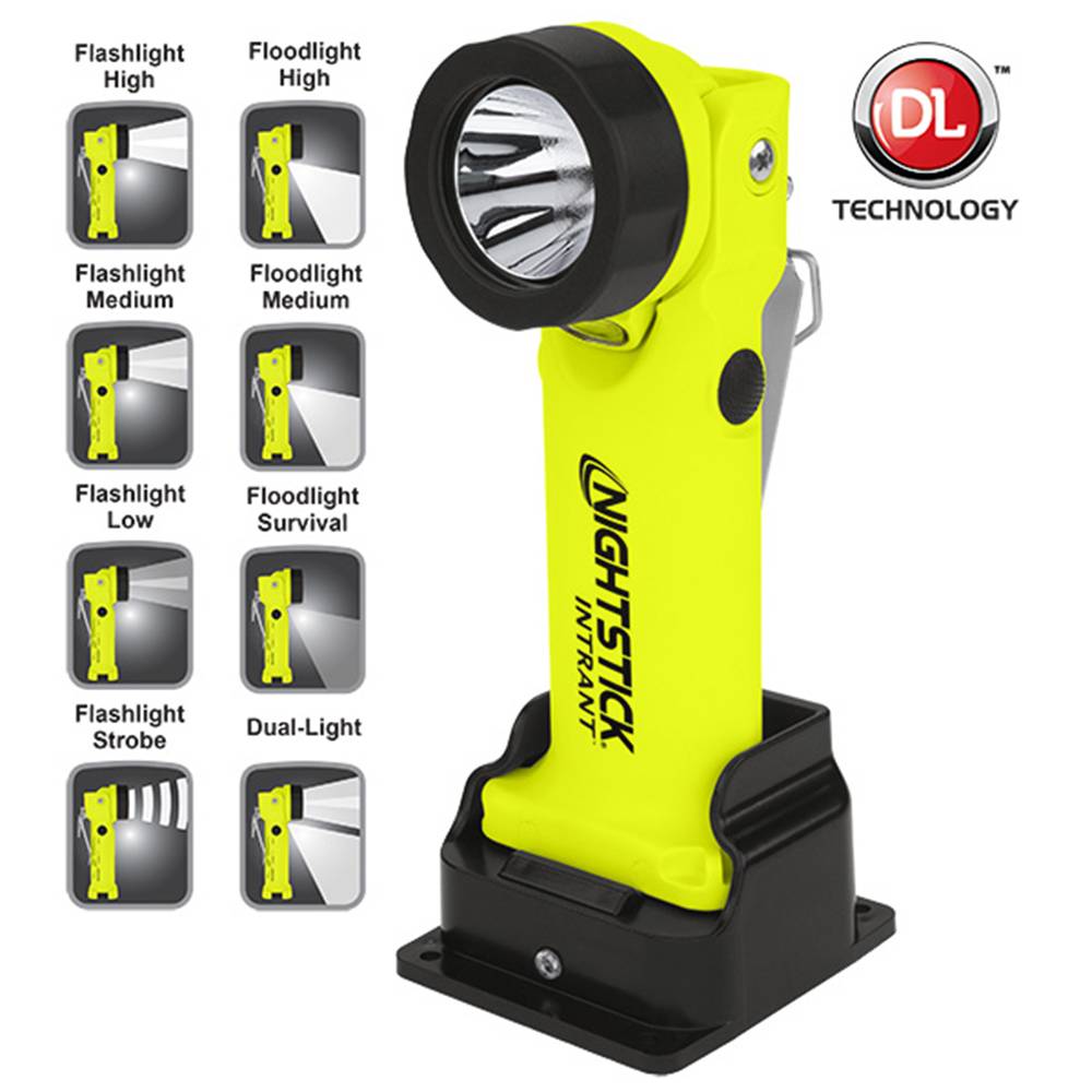 Nightstick INTRANT Akku Winkelkopflampe - inkl. Ladestation - ATEX - XPR-5568GX - GELB-3