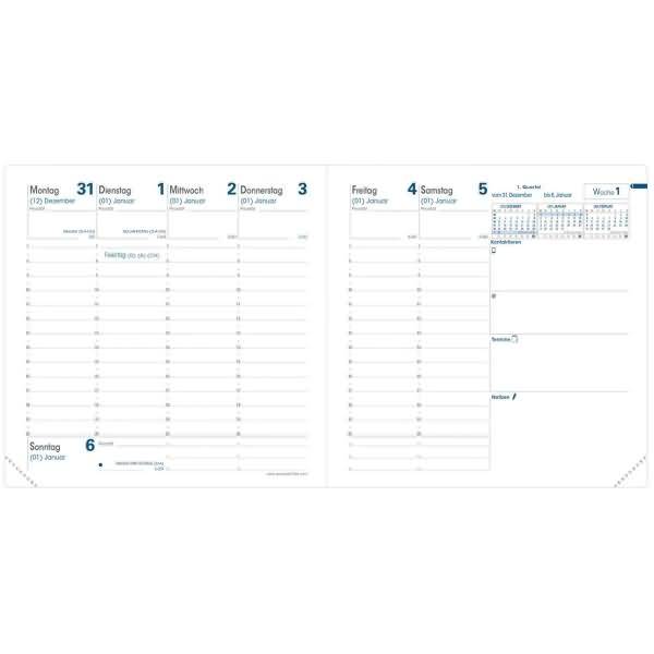 Buchkalender Executif 16x16cm Club himmelblau 2027-1