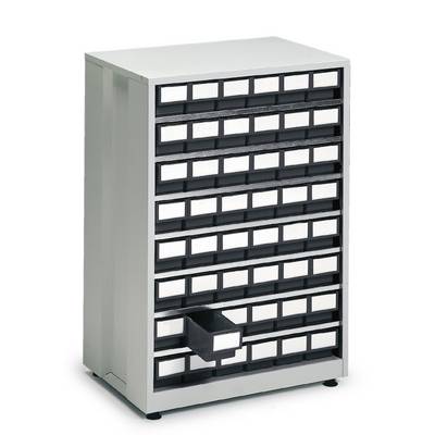 Treston Großes Schubladenmagazin 4840 ESD mit 48 ESD-Schubladen in schwarz. Gehäuse BxTxH 605x410x870 mm, hellgrau-0