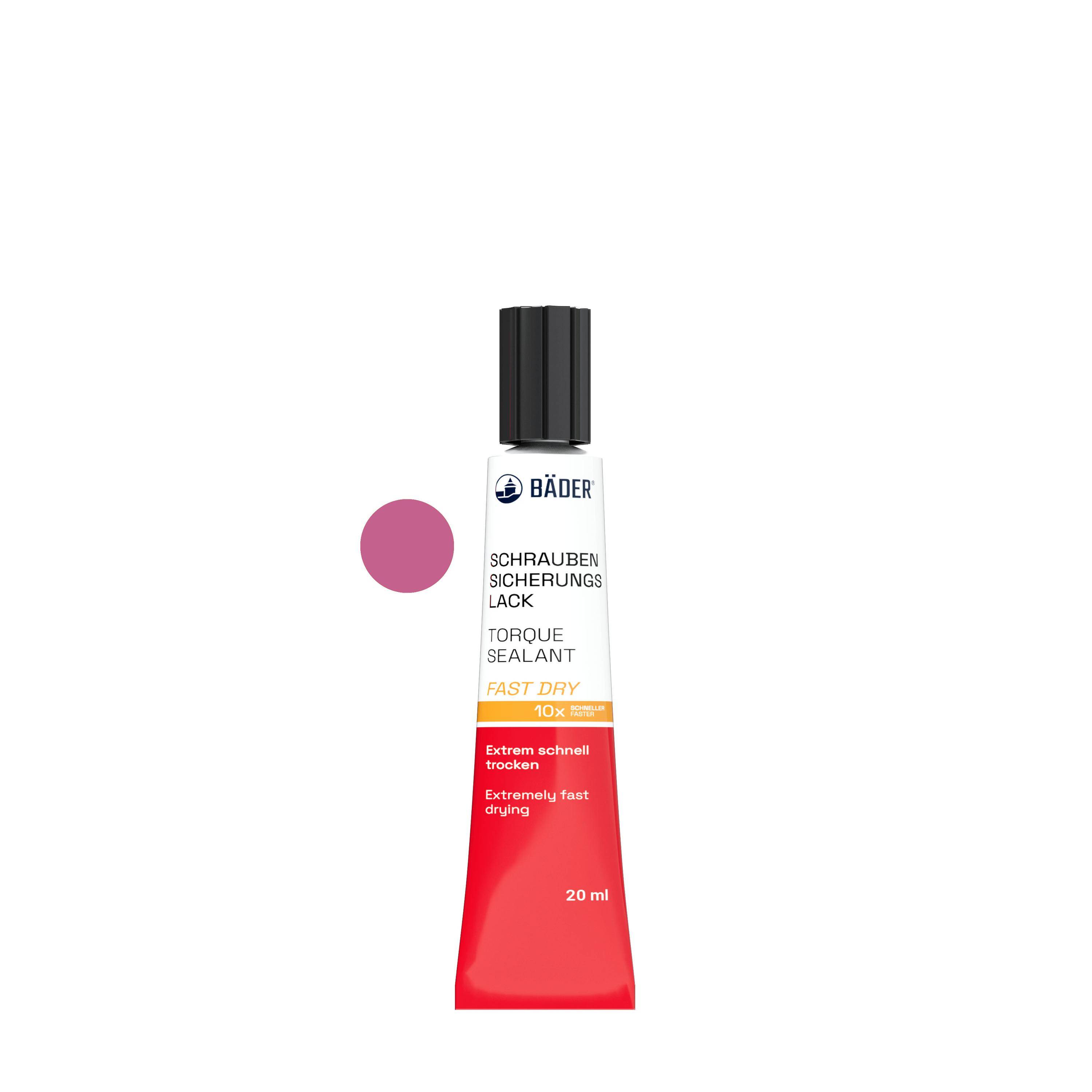 Lackfabrik Bäder Schraubensicherungslack Fast Dry Pink Tube 20 ml-0