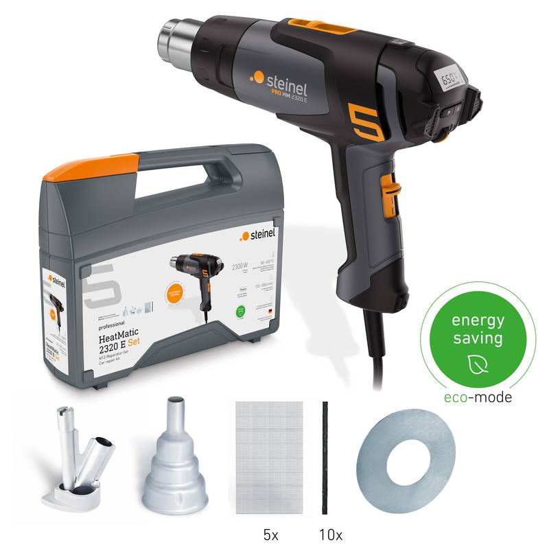 Steinel Heißluftpistole HM 2320 E KFZ Reparatur Set, 2300 W Heißluftgebläse, 80°-650°C, LCD-Display, Loc-Funktion-0