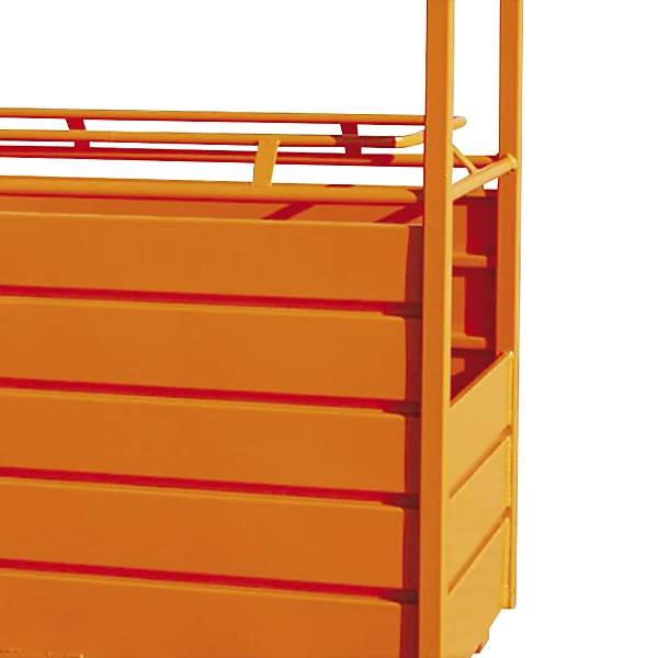 Arbeitskorb für Kran verstärkte Ausführung ohne Rollen 1 Kranöse mit Seilstropp orange RAL 2004. Florian-1