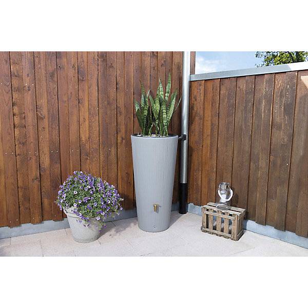 Regenspeicher VASO Decor UV- und witterungsbeständig Volumen 220 l zinkgrau. Otto Graf GmbH |-1