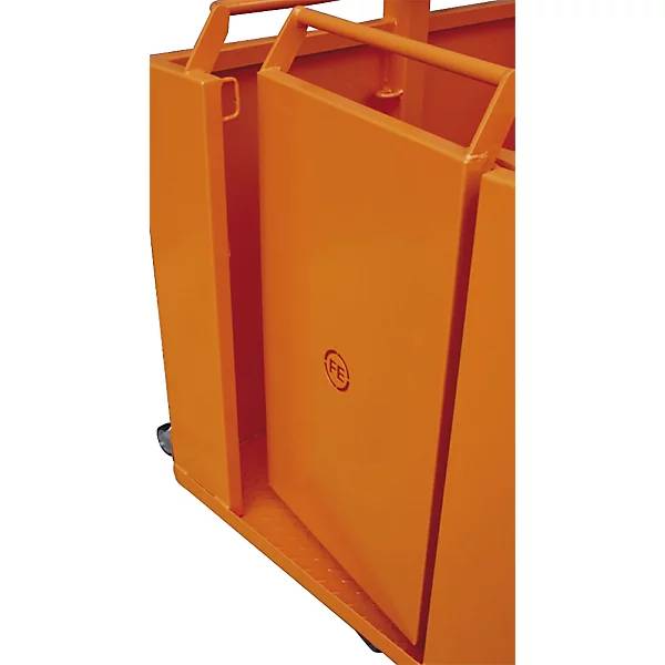 Arbeitskorb für Kran 1 bzw. 4 Kranösen mit Leitrollen 4 Kranösen orange RAL 2004. Florian Eichinger GmbH-1