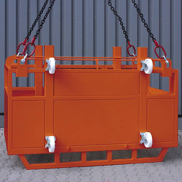 Arbeitskorb 4 Kranösen mit Leitrollen leichte Ausführung orange RAL 2004. Florian Eichinger GmbH 83801749-1