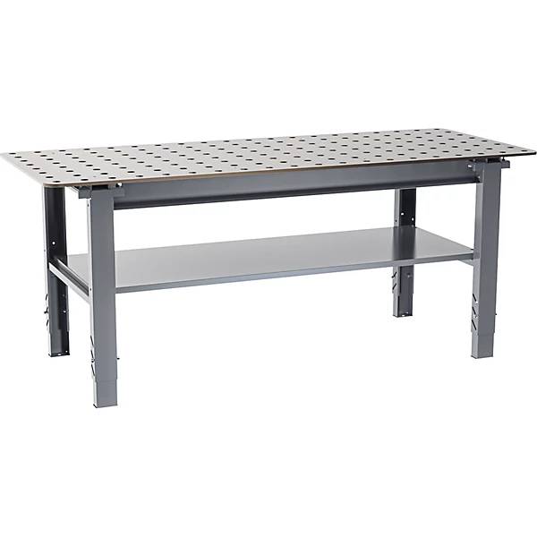 Schweißtisch höhenverstellbar Stahl BxT 2000 x 800 mm grau. WFI AB 83818949