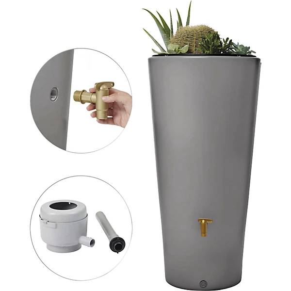 Regenspeicher VASO UV- und witterungsbeständig Volumen 220 l zinkgrau. Otto Graf GmbH | Kunststofferzeugnisse-0