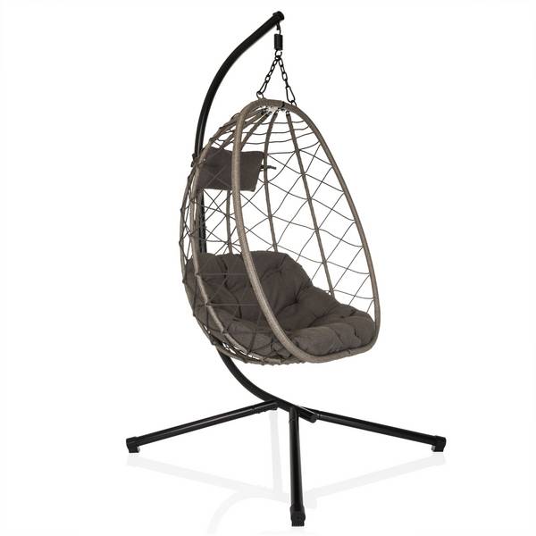Hängesessel COCOVA Outdoor mit Gestell schwarz/grau hjh LIVING