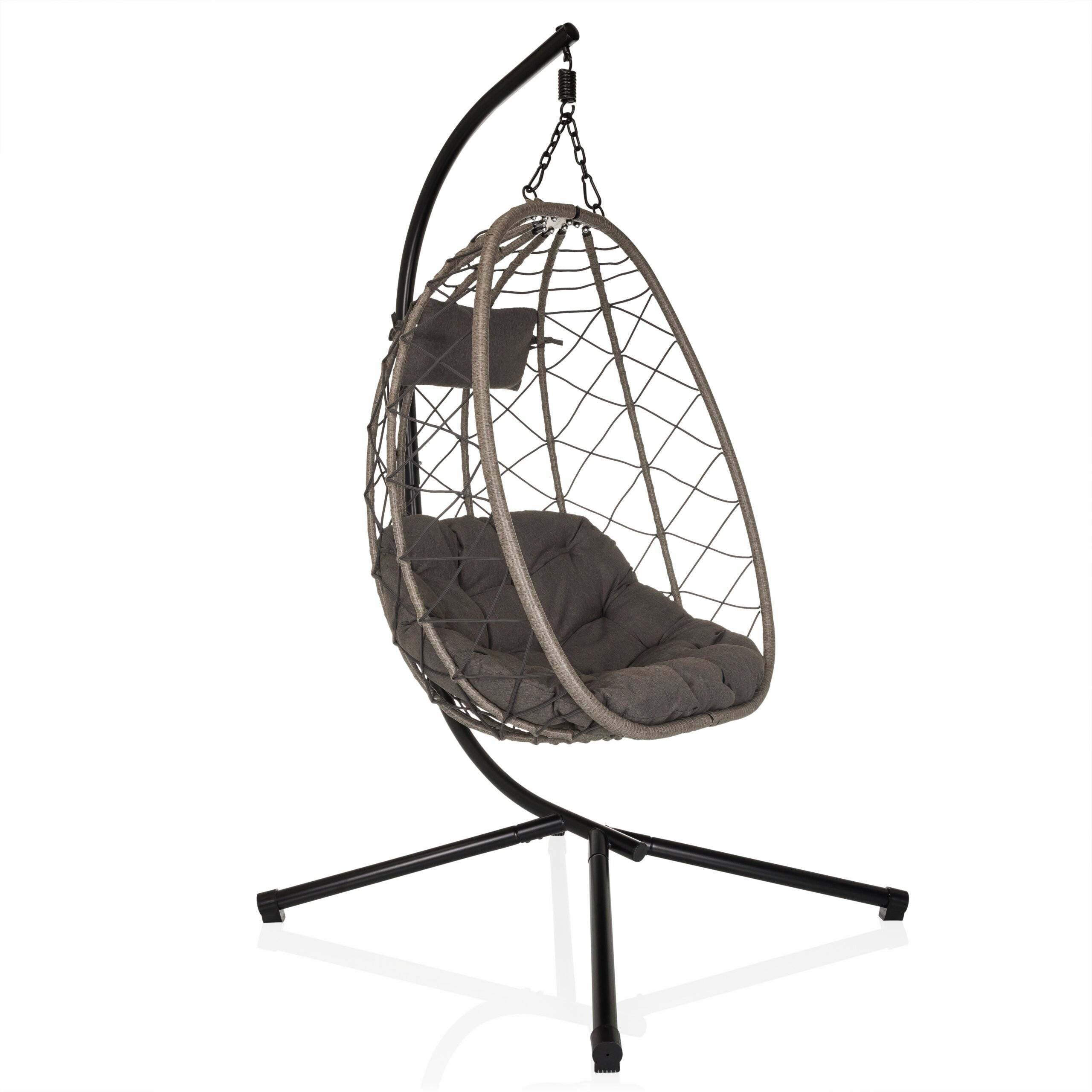 Hängesessel COCOVA Outdoor mit Gestell schwarz/grau hjh LIVING-0