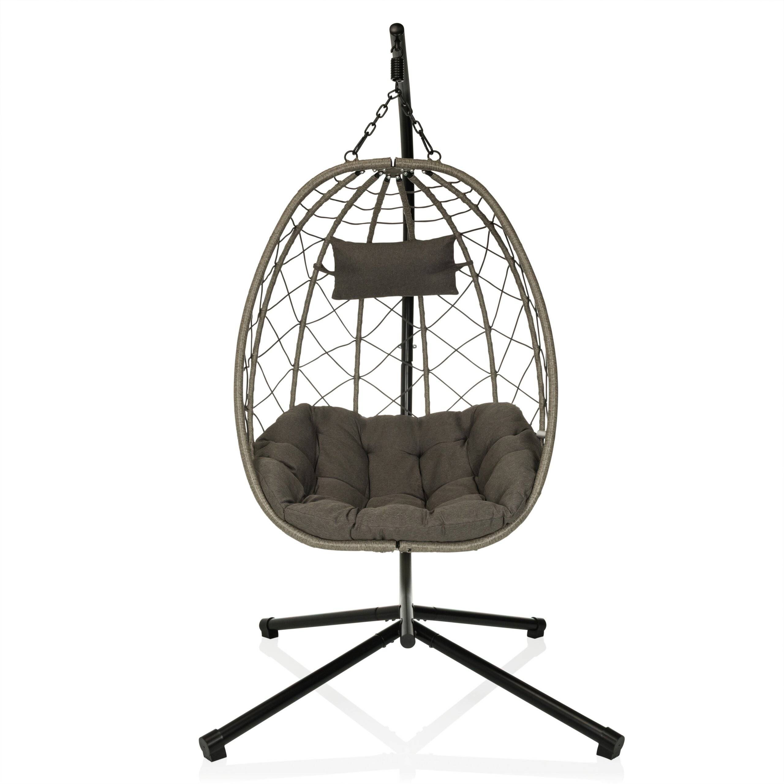 Hängesessel COCOVA Outdoor mit Gestell schwarz/grau hjh LIVING-1