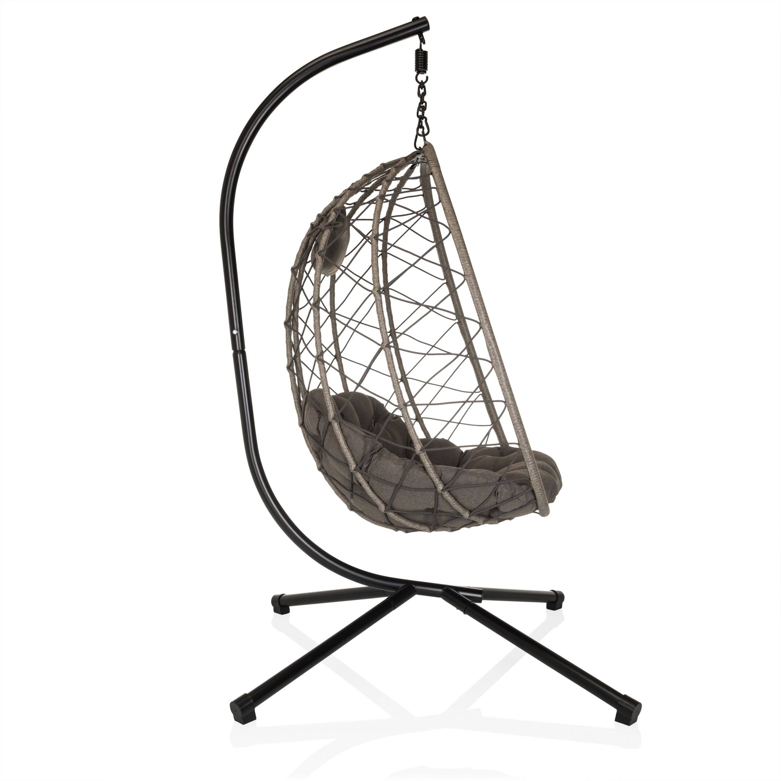Hängesessel COCOVA Outdoor mit Gestell schwarz/grau hjh LIVING-2