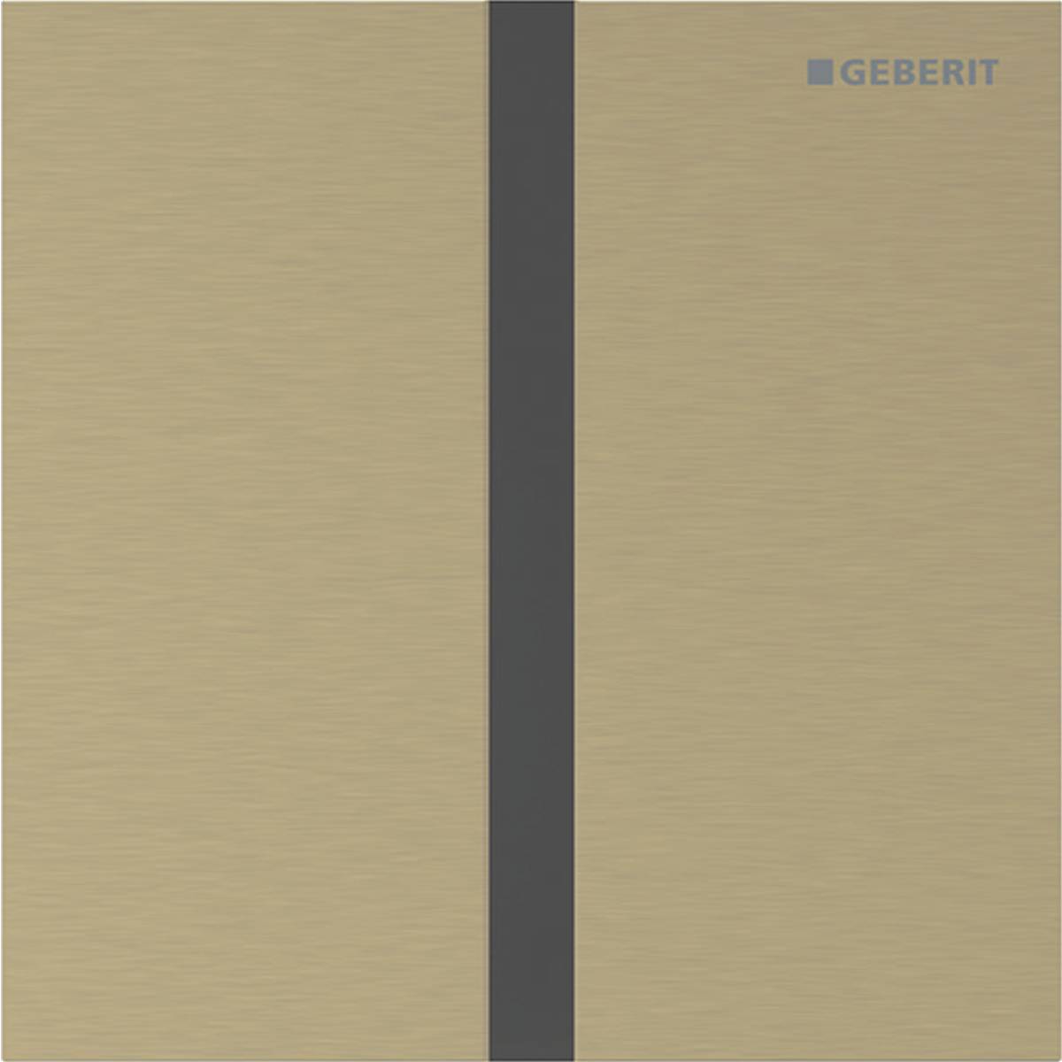 Geberit 116227QF1, Typ 40 Betätigungsplatte Square netzbetrieben, messing gebürstet/schwarz