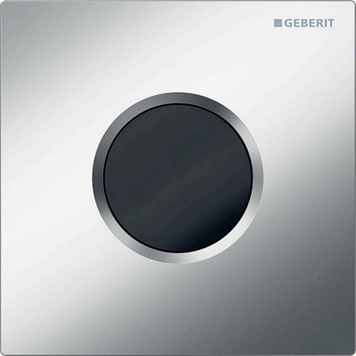 Geberit 116021JQ5, Typ 01 Betätigungsplatte Round netzbetrieben, chrom matt/schwarz