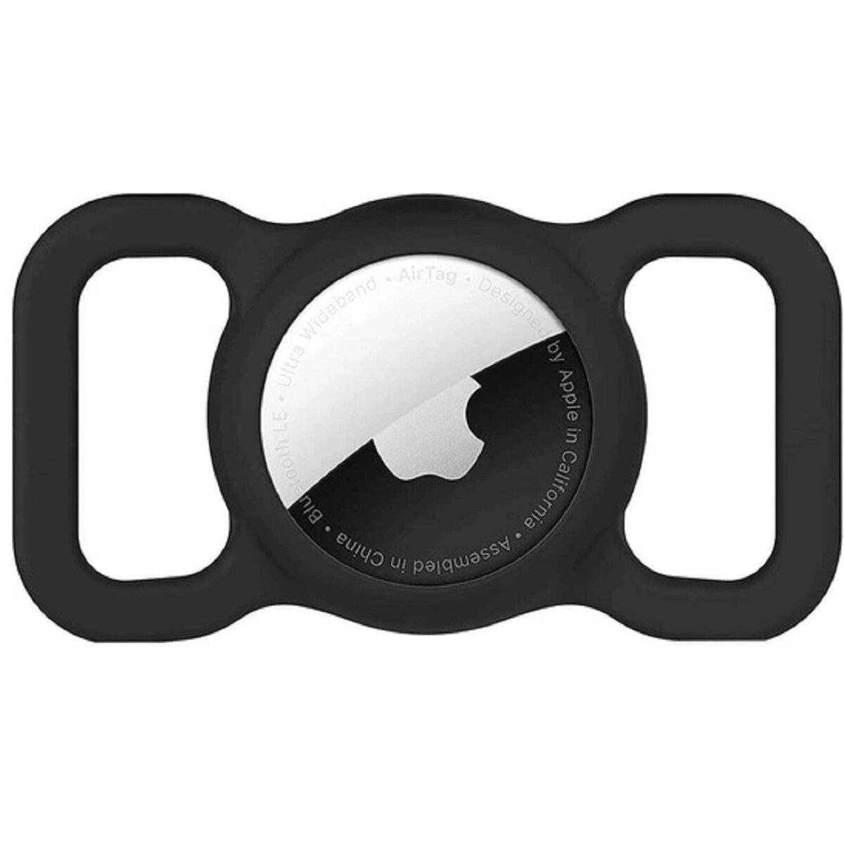 Silikonhülle kompatibel mit Apple AirTag für Hunde- oder Katzenhalsband - Schwarz-0