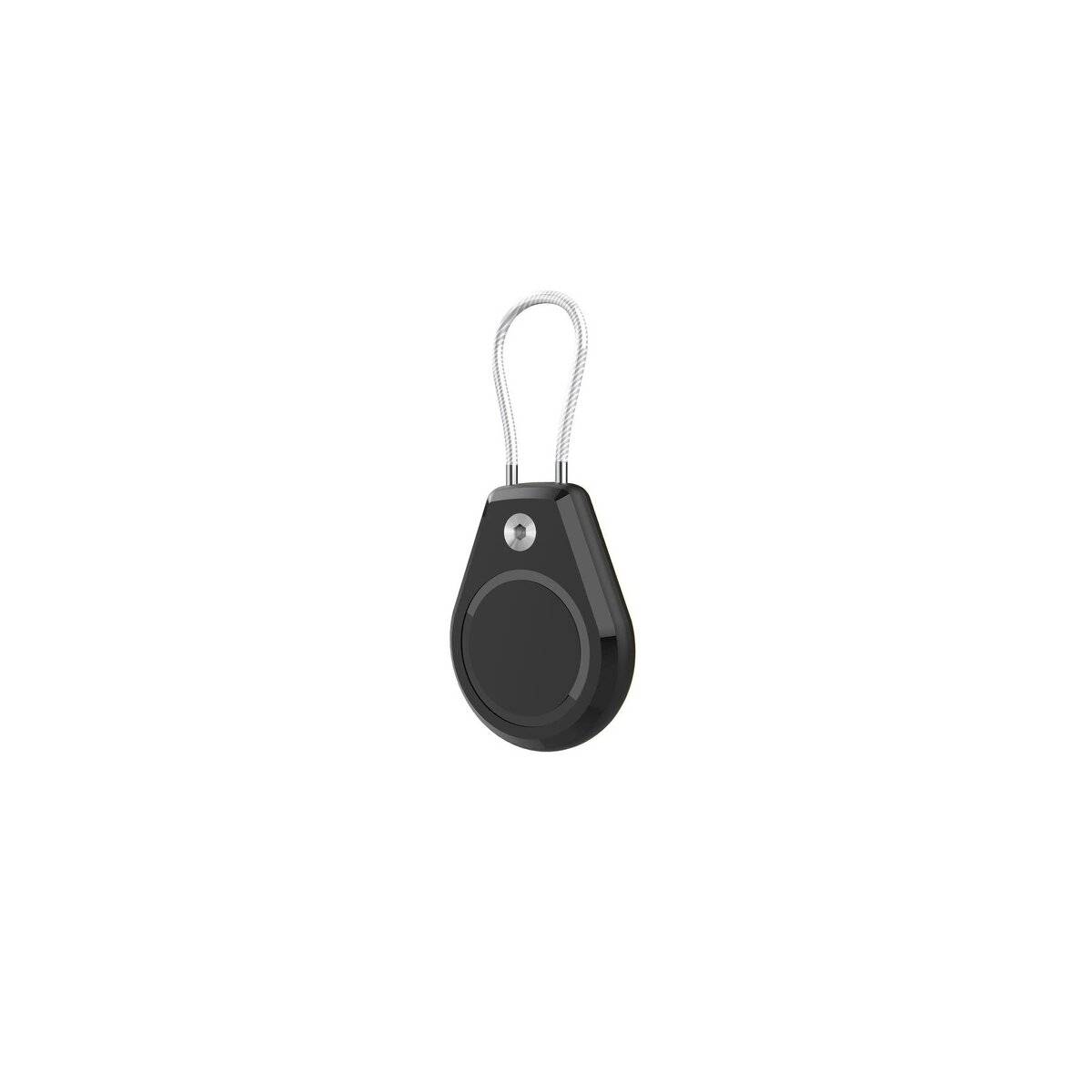 Wasserdichte Schutzhülle kompatibel mit Apple AirTag-Hülle mit Stahlkabel - Schwarz-0
