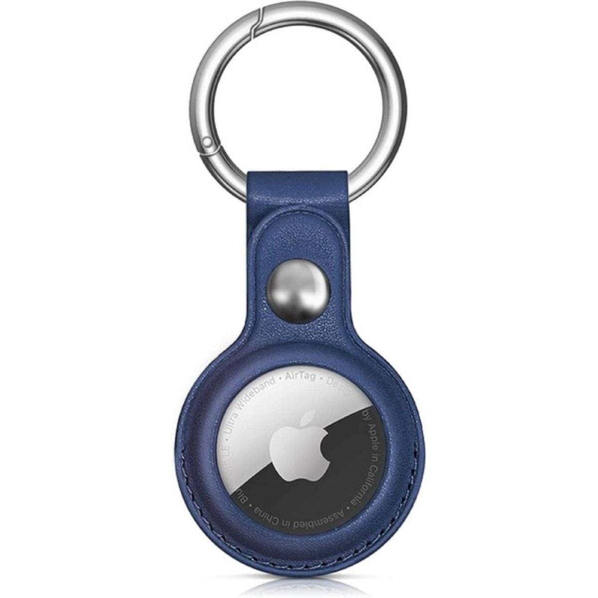 Schutzhülle kompatibel mit Apple AirTag Lederhülle - Blau-0