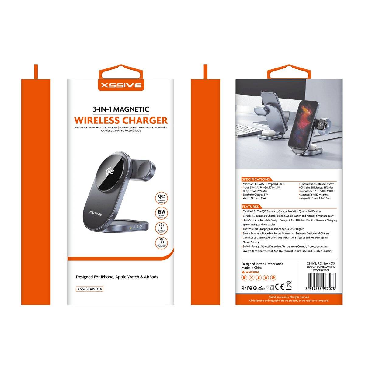 Xssive 3in1 Magnetic Wireless Charger XSS-STAND14-1