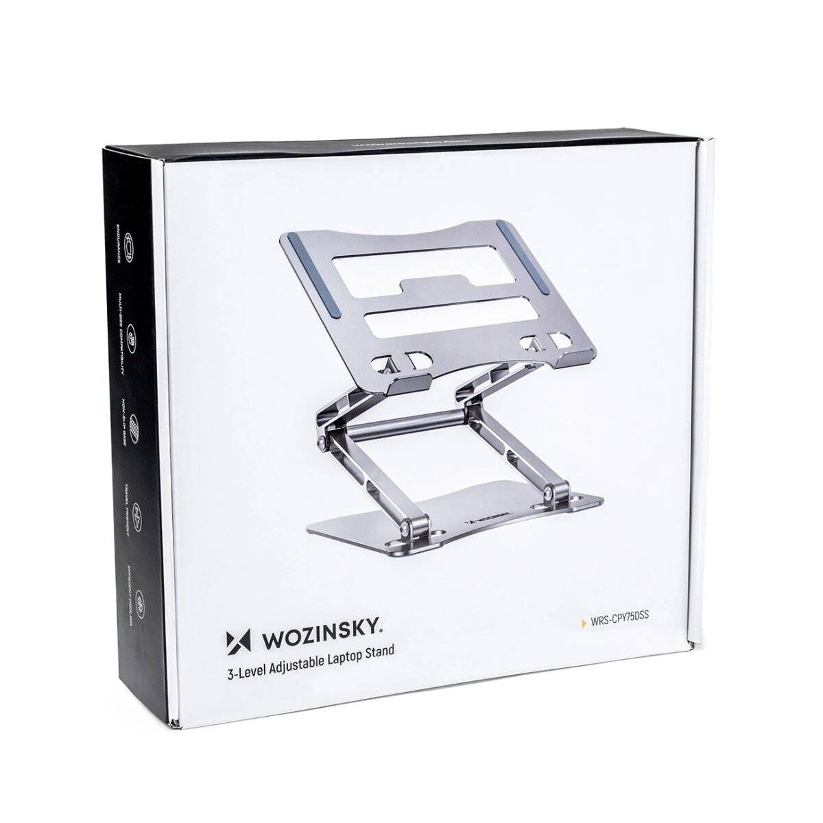 Wozinsky Laptopständer Aluminium höhenverstellbar faltbar kompatibel mit 11 bis 17 Zoll Silber-2