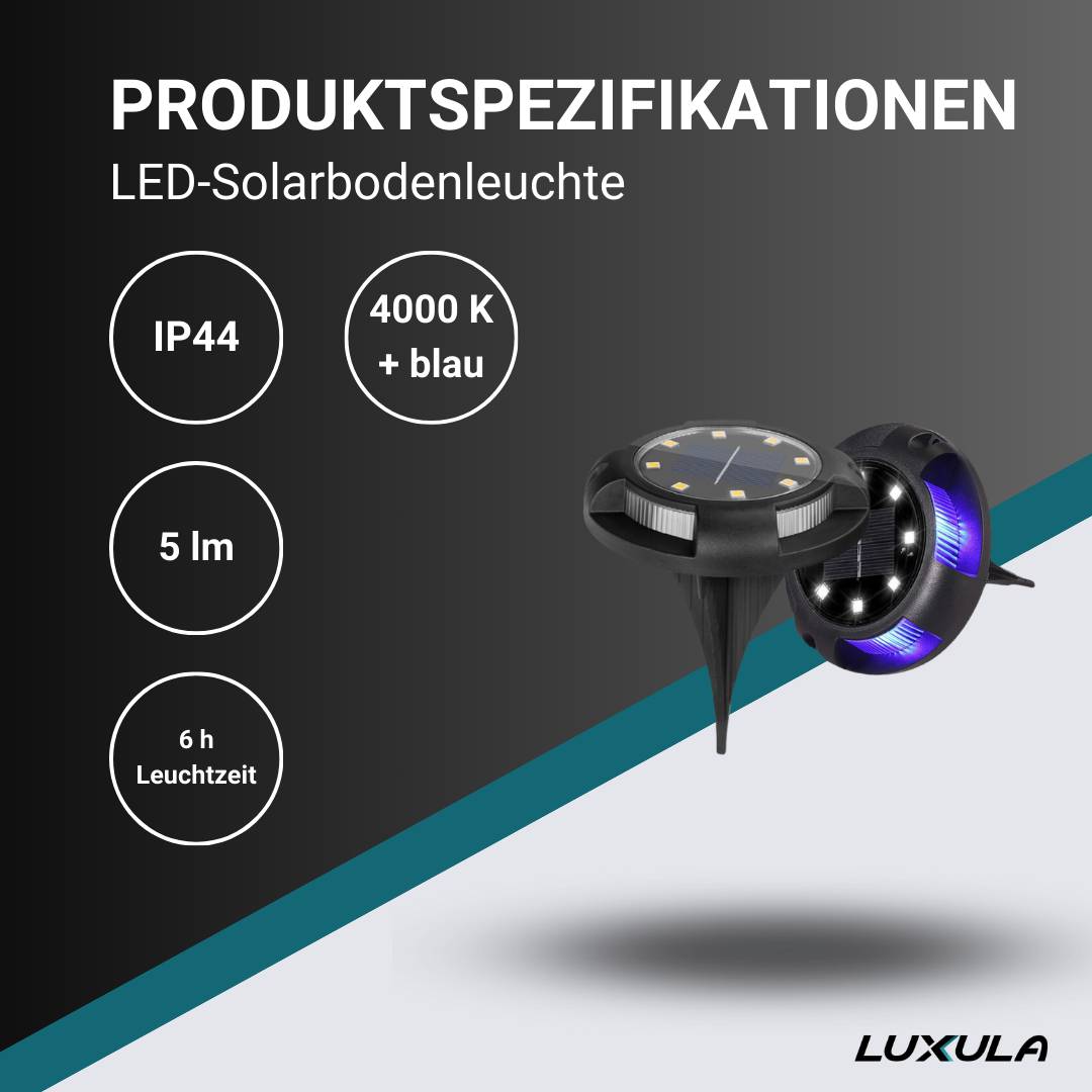LUXULA Solar Gartenstrahler 4000K und Blaulicht 10 Stunden Leuchtdauer Bodenstrahler mit Erdspieß-2