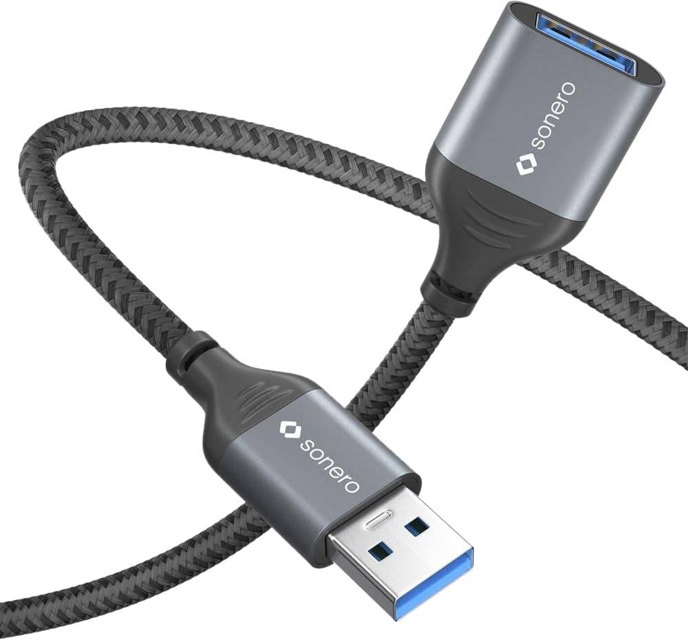 USB 3.0 Kabel - A/A Verlängerung - Aluminium - space grey/schwarz - 0,50m-2