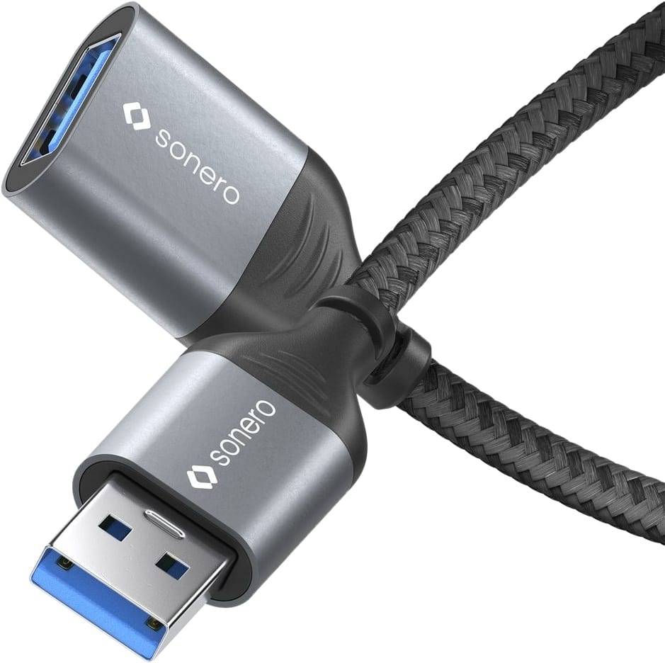 USB 3.0 Kabel - A/A Verlängerung - Aluminium - space grey/schwarz - 0,50m-3