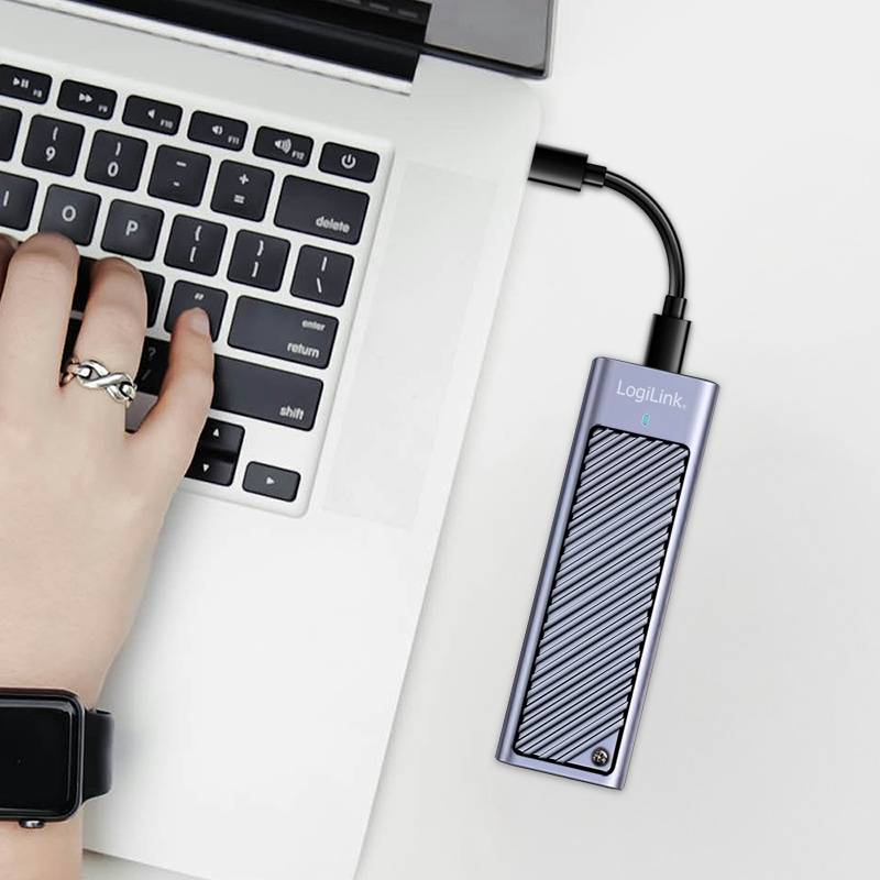 LogiLink USB 3.2 Gen 2x2-Gehäuse bis zu 10 TB & 20 Gbit/s Gehäuse 3.0 Typ C m.2 NVMe Serial ATA Hot-Swap/Hot-Plug-3