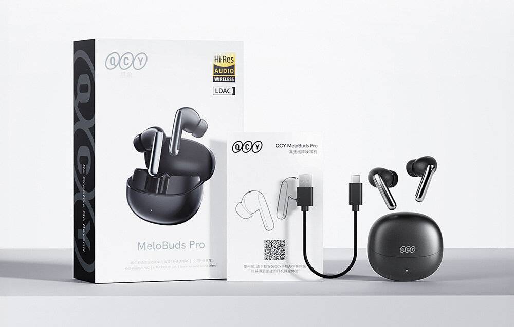 QCY - HT08 black - TWS QCY MeloBuds Pro HT08 Kopfhörer, ANC (schwarz)-3