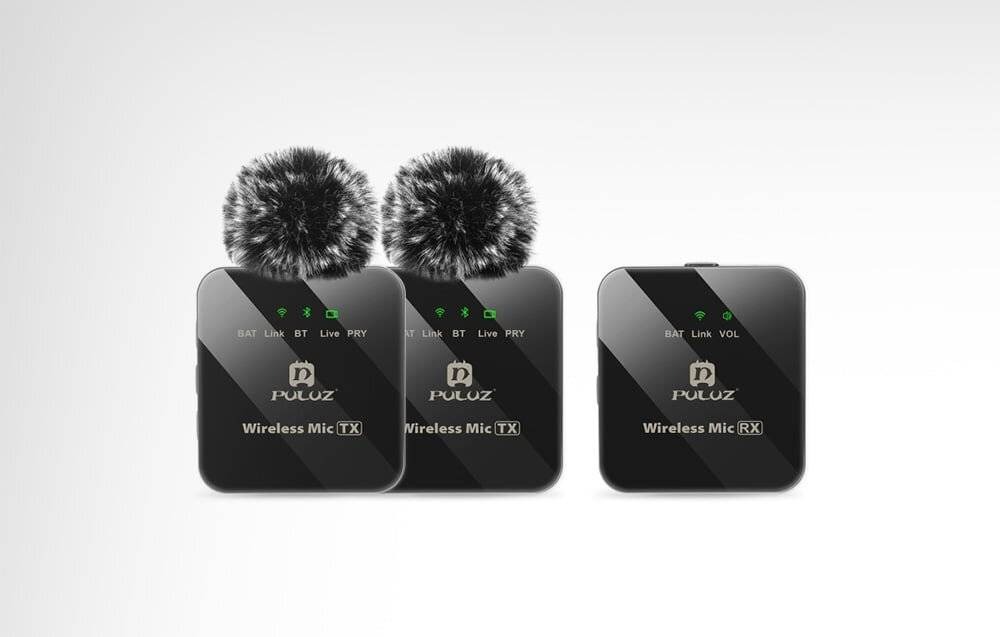 Preisbild für Puluz - PU3154B - Drahtloses Lavalier-Mikrofon PULUZ 2 TX + 1 RX