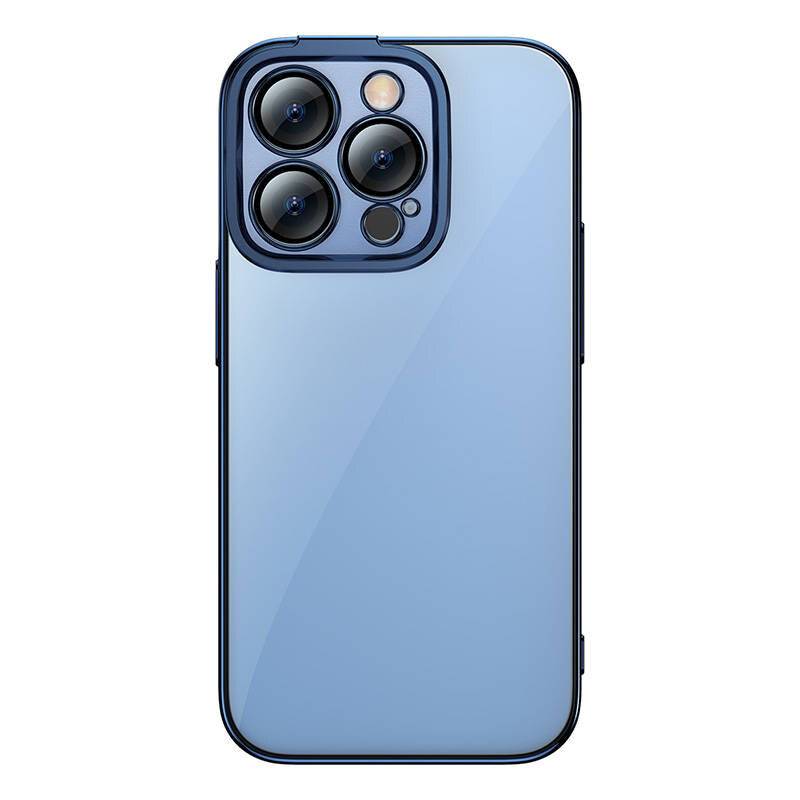 Baseus Glitter Transparentes Gehäuse und gehärtetes Glas Set für iPhone 14 Pro (blau)-1