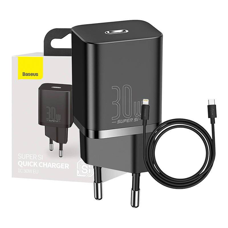 Baseus Super Si Schnellladegerät 1C 30W (schwarz)-0