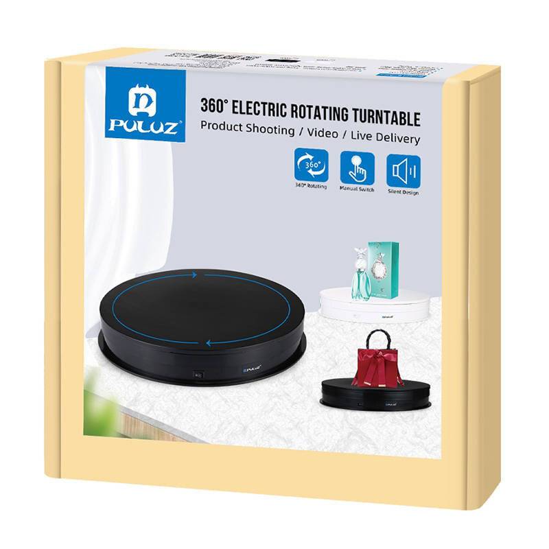 Elektrisch drehbare Drehscheibe Display Puluz 30cm USB (schwarz)-2