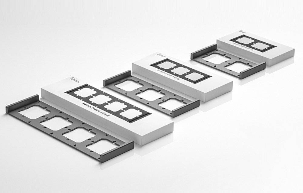 Sonoff - M5-4C-80-F - Rahmen für Schalter M5 80 vierfach 4-fach SONOFF M5-4C-80-F (graphit/schwarz)-1