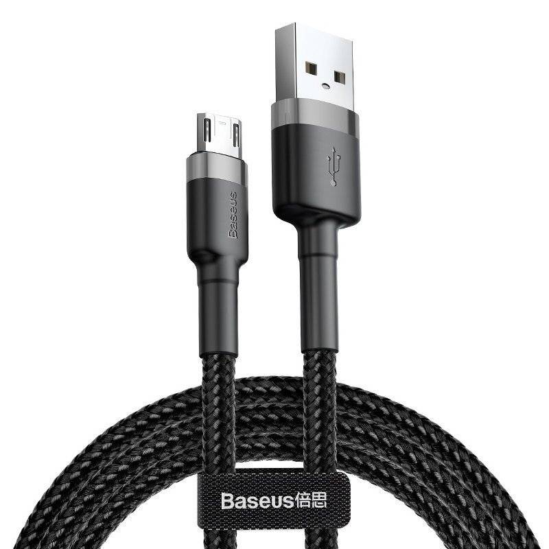 Baseus - CAMKLF-BG1 - USB-zu-Micro-USB-Kabel Baseus Cafule 2,4 A 1 m (grau-schwarz)-3
