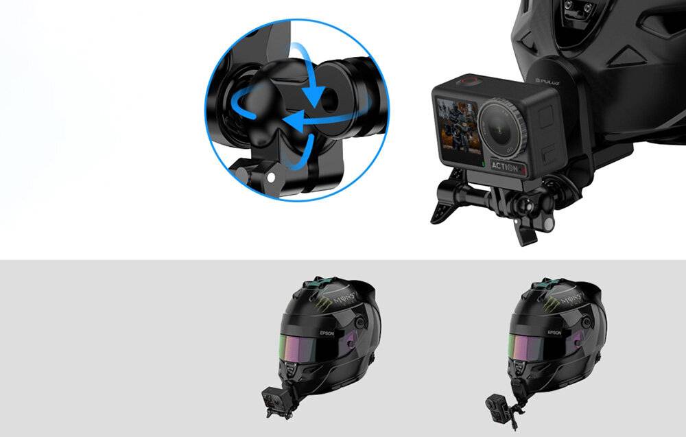 Preisbild für Puluz - PU927B - PULUZ Helmhalterung für Sportkameras (DJI Action, GoPro Hero) (schwarz)