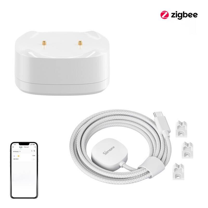 Sonoff - SNZB-05PC - ZigBee-Überschwemmungs-/Wasserlecksensor-Kit SONOFF SNZB-05P + Kabel WLDC200-6