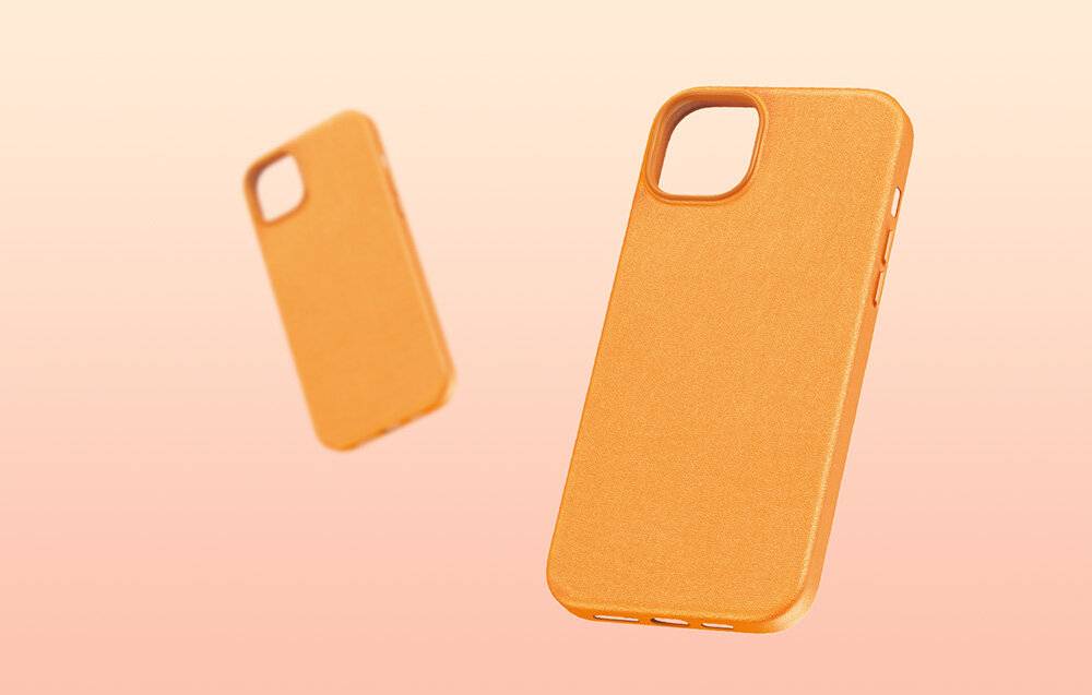 Handytasche für iPhone 15 Pro Baseus Fauxther Series (Orange)-3