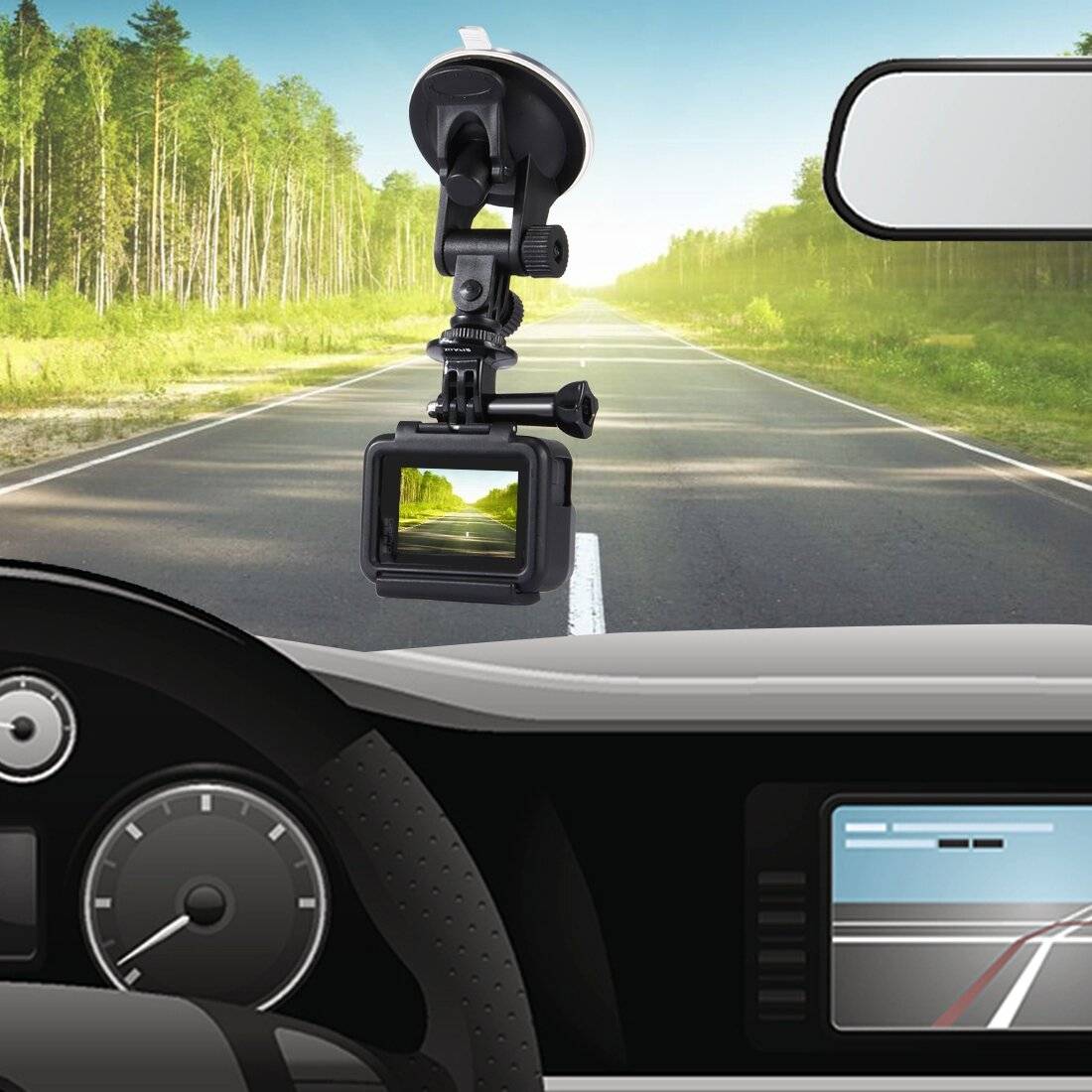 Puluz - PU51 - Puluz-Autoscheibenhalterung für Sportkameras (einschließlich Osmo Action 5 Pro, Insta360 X5)-2